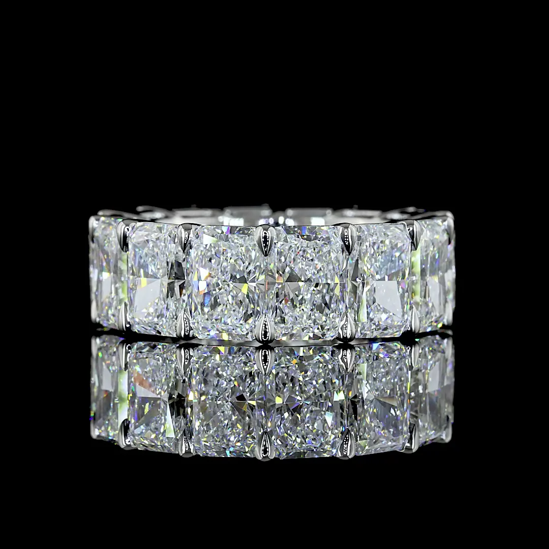 14.1 Cts Platinum Radiant Shape Eternity Band Eternity Band