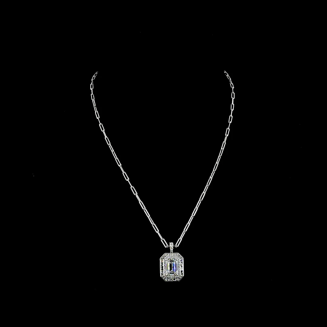 6.81 Cts 9k White Gold - 14k White Gold Mix Shape Pendant Pendant