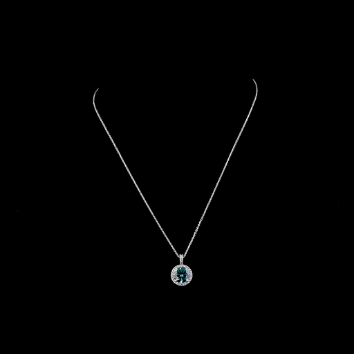 [PD14WRD300P] 3.39 Cts 14k White Gold Round Shape Pendant Pendant