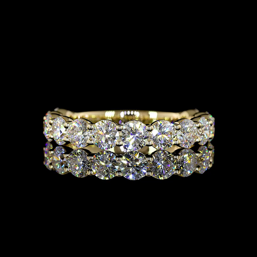 [EB14Y3/4RD200P] 2.16 Cts 14k Yellow Gold Round Shape 3/4 Band Eternity Band