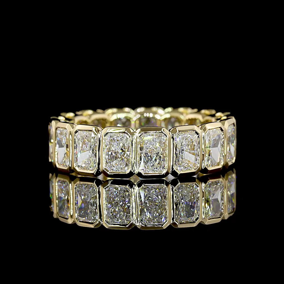 4.88 Cts 14k Yellow Gold Radiant Shape Eternity Band Eternity Band