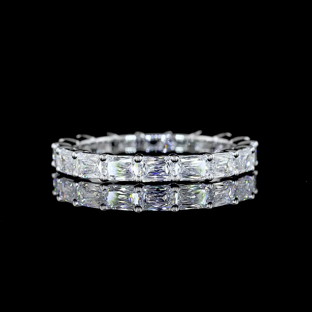 2.38 Cts 14k White Gold Radiant Modified Shape Eternity Band Eternity Band