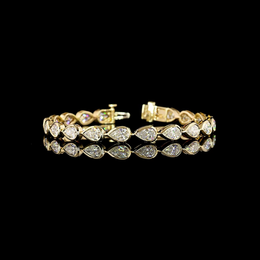 [BC14YTSPS1050BEW] 10.52 Cts 14k Yellow Gold Pear Shape Tennis Bracelet