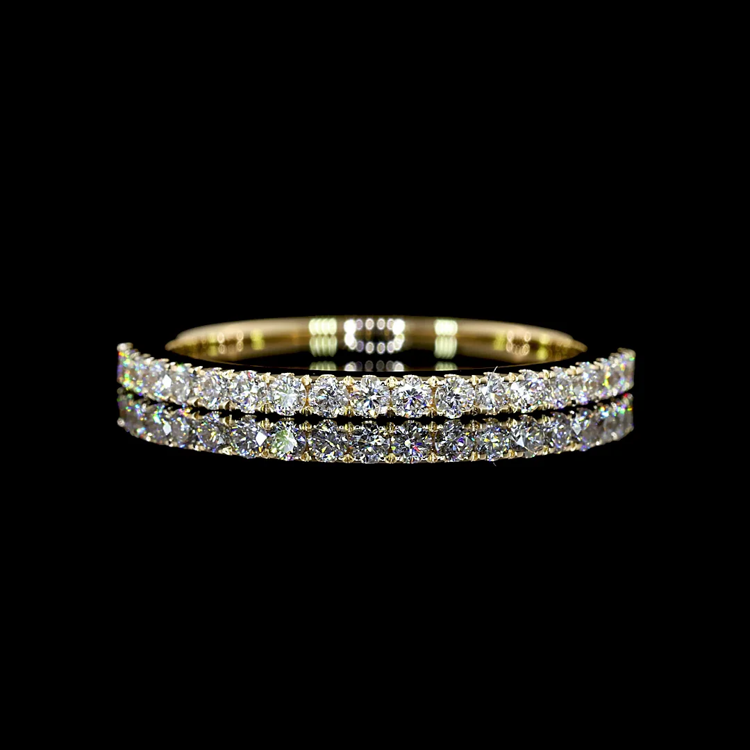 0.31 Cts 14k Yellow Gold Round Shape Half Eternity Eternity Band