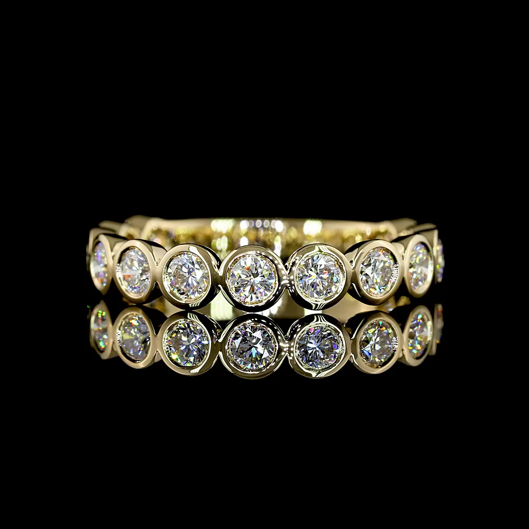 1.03 Cts 14k Yellow Gold Round Shape 3/4 Band Eternity Band