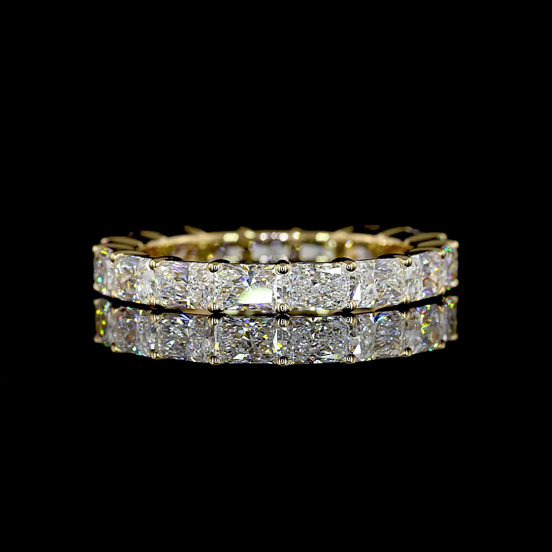 2.65 Cts 18k Yellow Gold Radiant Shape Eternity Band Eternity Band