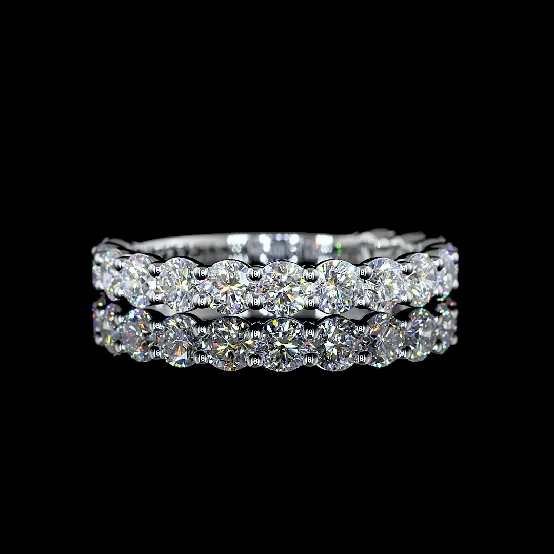 1.54 Cts 14k White Gold Round Shape 3/4 Band Eternity Band