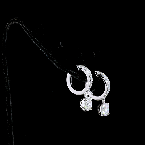 [ER14WHN250P] 2.64 Cts 14k White Gold Mix Shape Hanging Earring