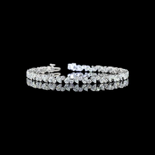 [BC14WTS550PIN] 5.71 Cts 14k White Gold Mix Shape Tennis Bracelet