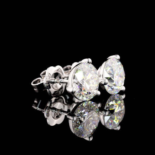 [ER14WMTRD400PNS] 4.02 Cts 14k White Gold Round Shape Martini Earring