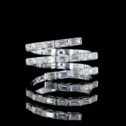 [RG14WSPEM100HBEW] 1.02 Cts 14k White Gold Emerald Shape Special Ring