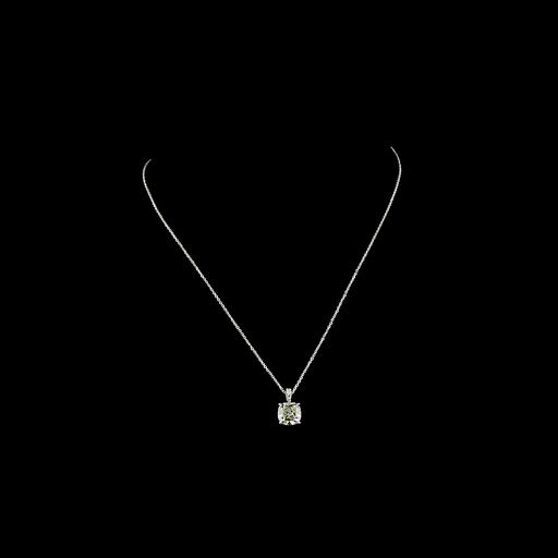 [PD14WSQANCU300P] 3.22 Cts 14k White Gold Square Antique Cushion Shape Pendant Pendant
