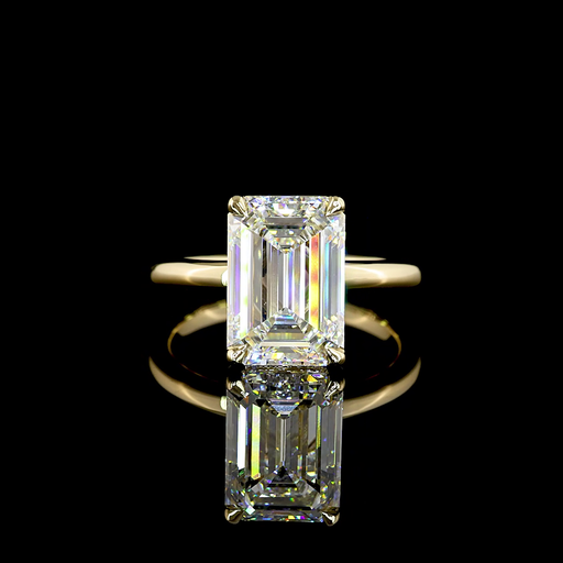 [RG14YSOEM500PNS] 5.02 Cts 14k Yellow Gold Emerald Shape Solitaire Ring