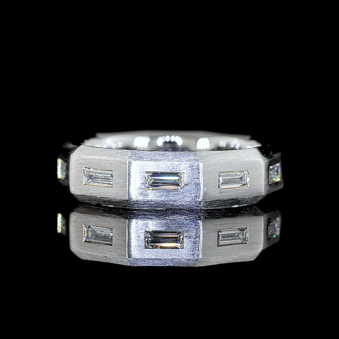 0.99 Cts 14k White Gold Baguette Shape Eternity Band Eternity Band