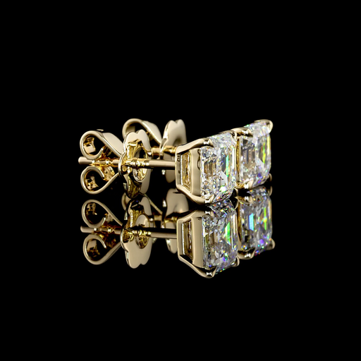 [ER14YSDAS200P] 2.4 Cts 14k Yellow Gold Asscher Shape Studs Earring