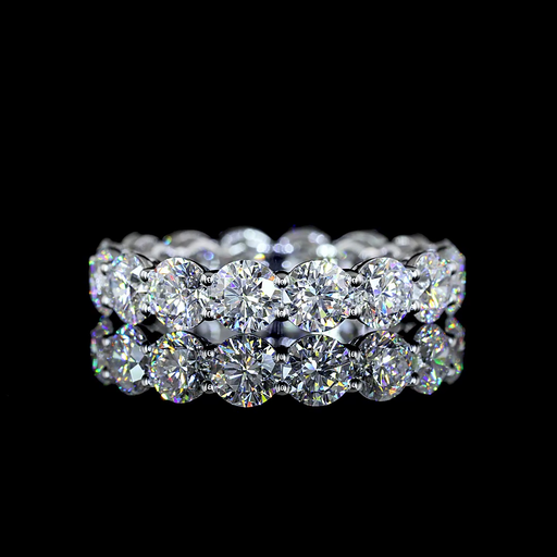 [EB14WRD400P] 4.46 Cts 14k White Gold Round Shape Eternity Band Eternity Band