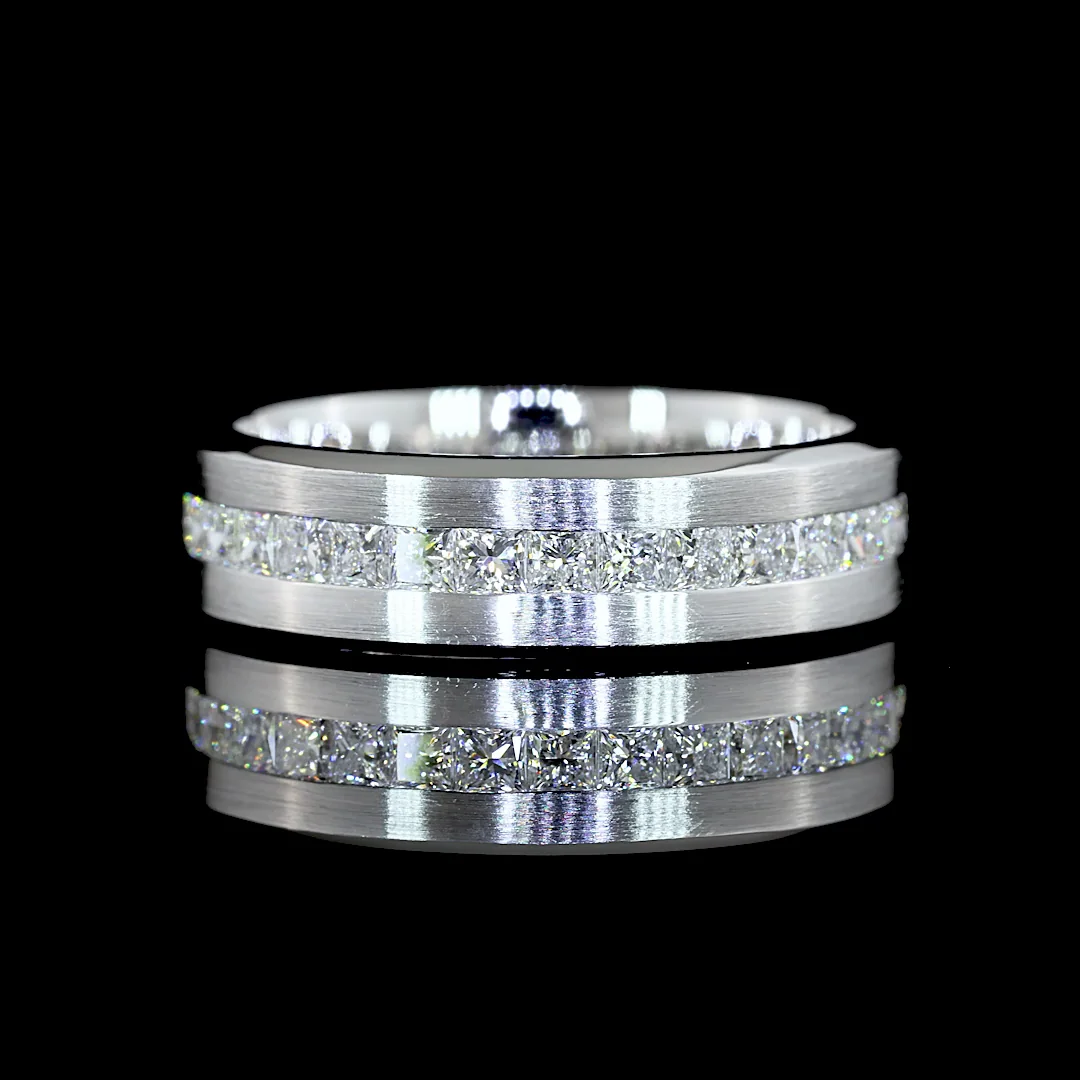 1.88 Cts 14k White Gold Princess Shape Eternity Band Eternity Band