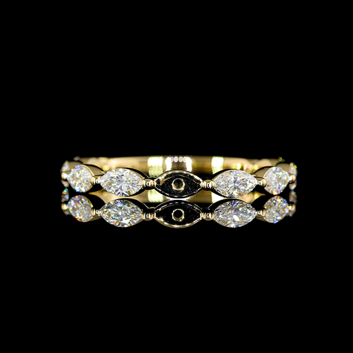 [EB18Y3/4MQ70PEW] 0.71 Cts 18k Yellow Gold Marquise Shape 3/4 Band Eternity Band