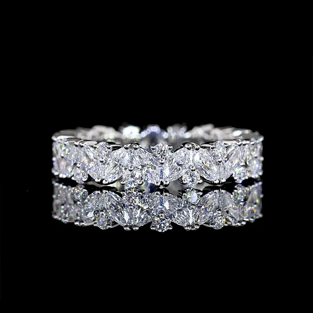 1.57 Cts Platinum Mix Shape Eternity Band Eternity Band