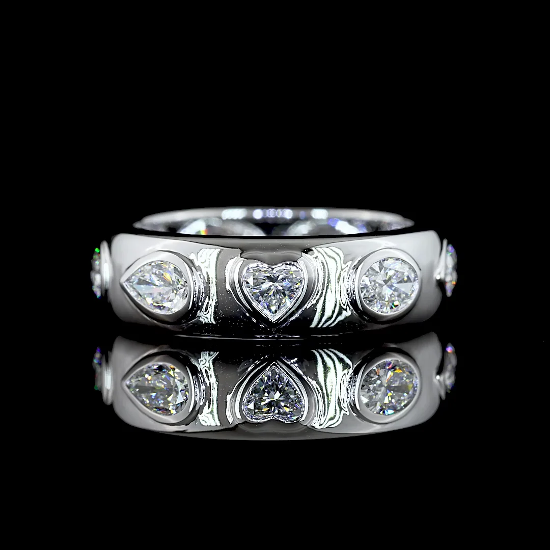 1.68 Cts 14k White Gold Mix Shape Eternity Band Eternity Band