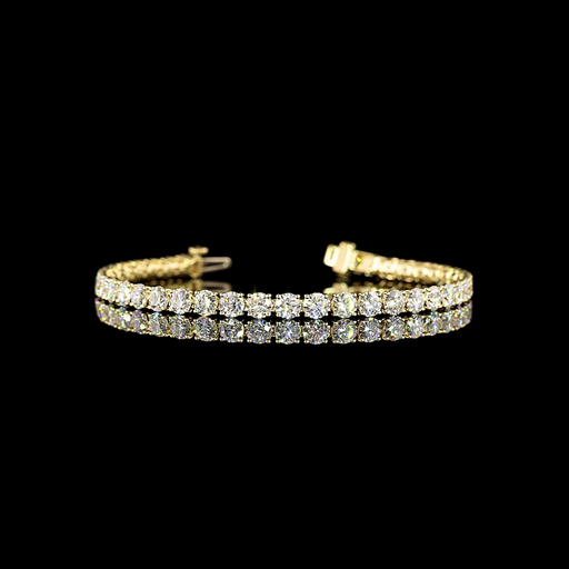 [BC14YTSRD900P] 8.95 Cts 14k Yellow Gold Round Shape Tennis Bracelet