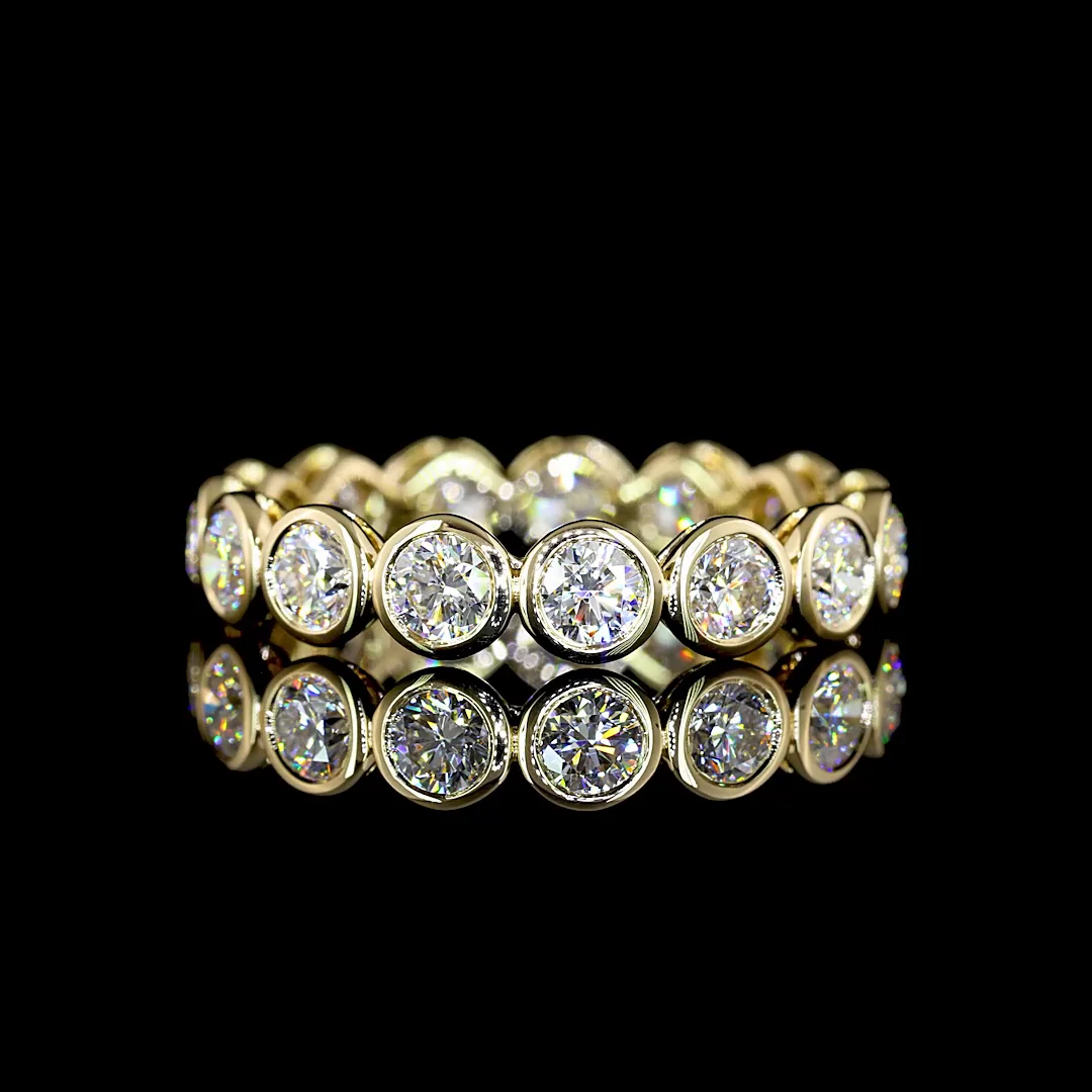 1.98 Cts 14k Yellow Gold Round Shape Eternity Band Eternity Band