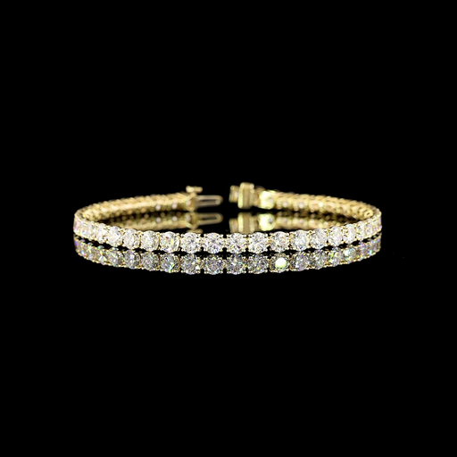 [BC14YTSRD1050P] 10.61 Cts 14k Yellow Gold Round Shape Tennis Bracelet