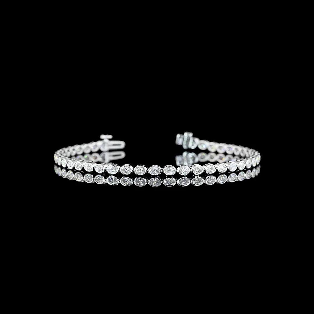 2.56 Cts 14k White Gold Oval Shape Tennis Bracelet