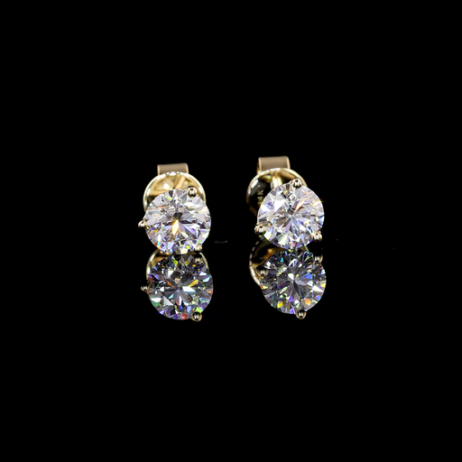 [ER14YMTRD100P] 1.04 Cts 14k Yellow Gold Round Shape Martini Earring