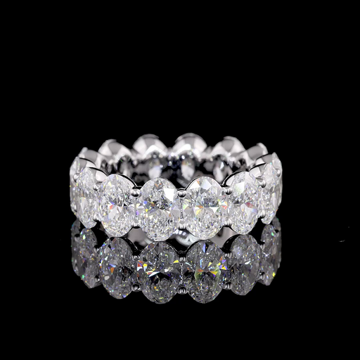 [EB14WOV750PNS] 7.84 Cts 14k White Gold Oval Shape Eternity Band Eternity Band