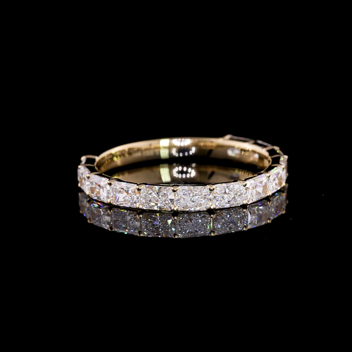 [EB14Y3/4RAD100PEW] 1.21 Cts 14k Yellow Gold Radiant Shape 3/4 Band Eternity Band