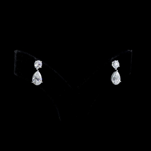[ER14WHN500PEW] 5.05 Cts 14k White Gold Mix Shape Hanging Earring