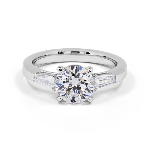 [RG14W3RD250CHOKIP] 2.71 Cts 14k White Gold Round Shape 3 Stones Ring