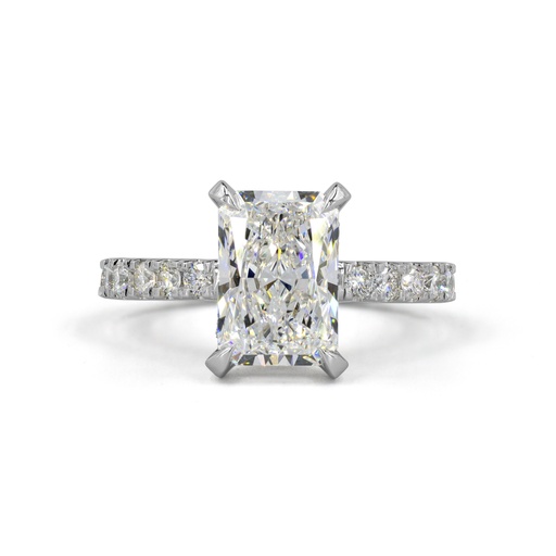 [RG14WHHRAD450PNS] 4.52 Cts 14k White Gold Radiant Shape Hidden Halo Ring