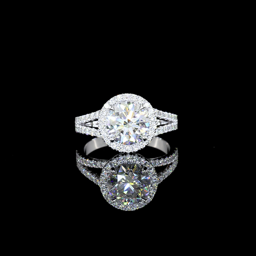 [RG14WSSRD900P] 9.17 Cts 14k White Gold Round Shape Split Shank Ring