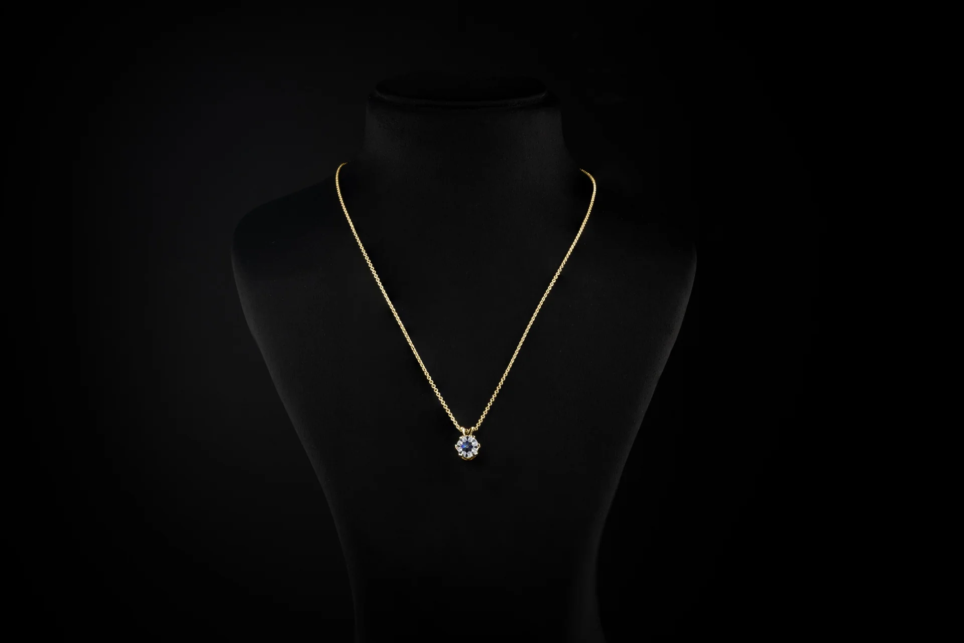 2.06 Cts 14k Yellow Gold Old European Brilliant Shape Solitaire Pendant