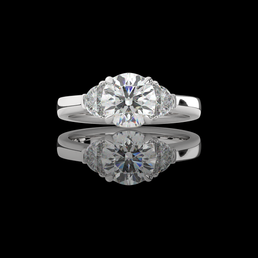 [RGP3RD175HMP] 1.89 Cts Platinum Round Shape 3 Stones Ring