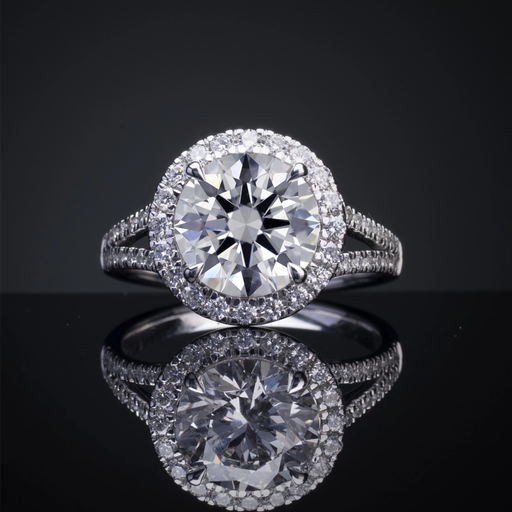[RGPSSRD450P] 4.85 Cts Platinum Round Shape Split Shank Ring