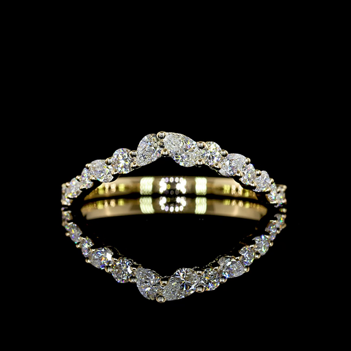 [EB14YHF40PIN] 0.45 Cts 14k Yellow Gold Mix Shape Half Eternity Eternity Band