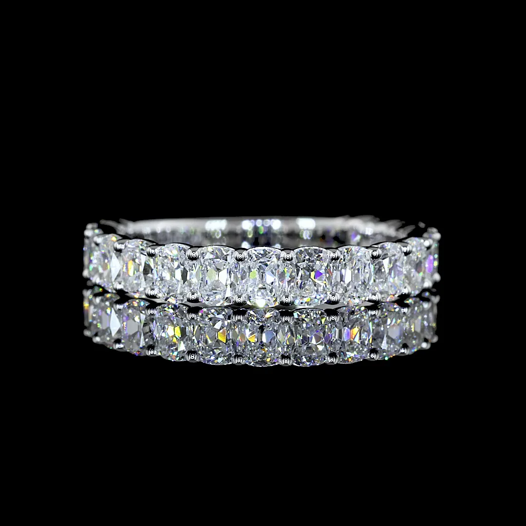 1.98 Cts 14k White Gold Antique Cushion Shape 3/4 Band Eternity Band