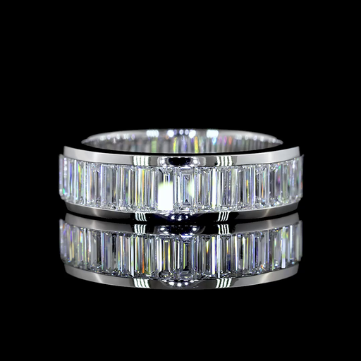 [EB14W3/4BAG200CNS] 2.25 Cts 14k White Gold Baguette Shape 3/4 Band Eternity Band