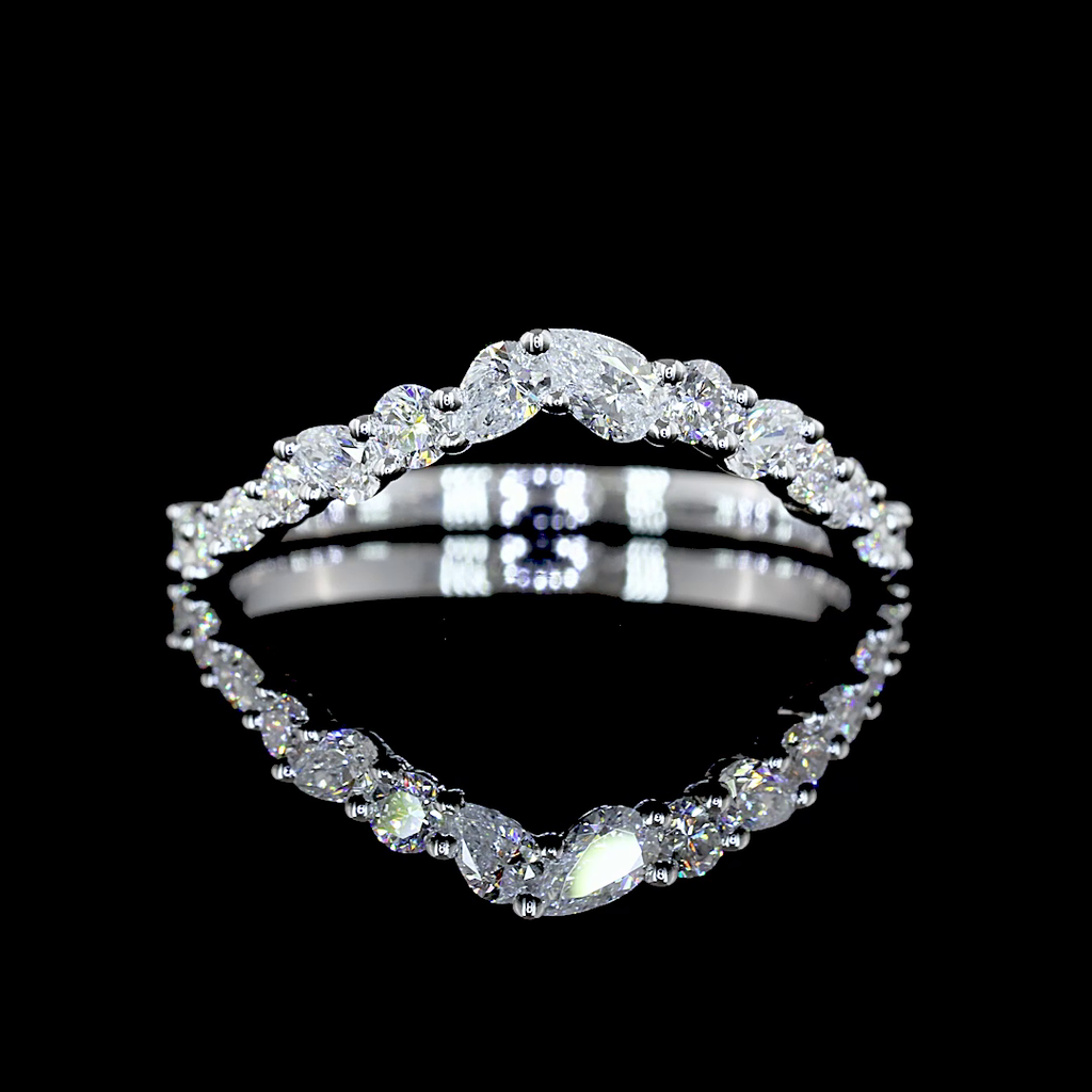 0.42 Cts 14k White Gold Mix Shape Special Eternity Band