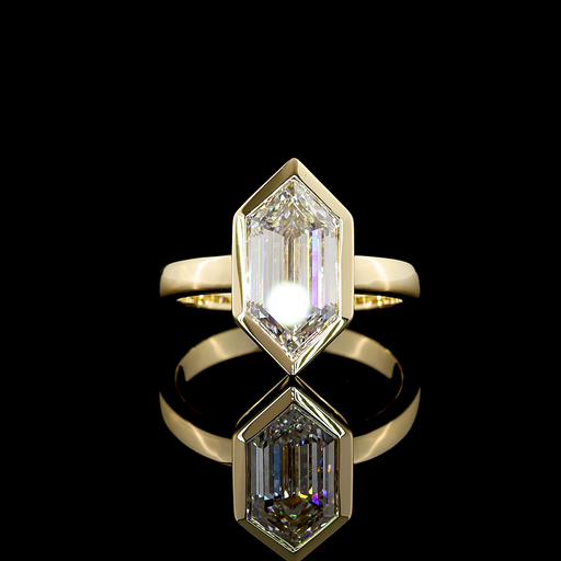 [RG14YSOSM300BNS] 3.22 Cts 14k Yellow Gold Step Marquise Shape Solitaire Ring
