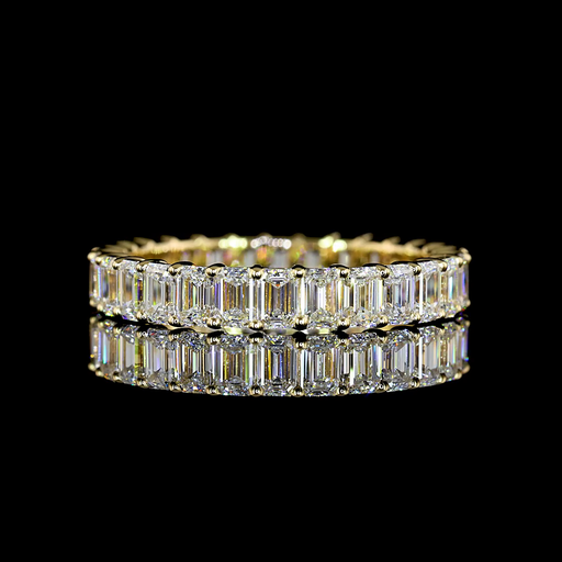 [EB14YEM250PNS] 2.64 Cts 14k Yellow Gold Emerald Shape Eternity Band Eternity Band