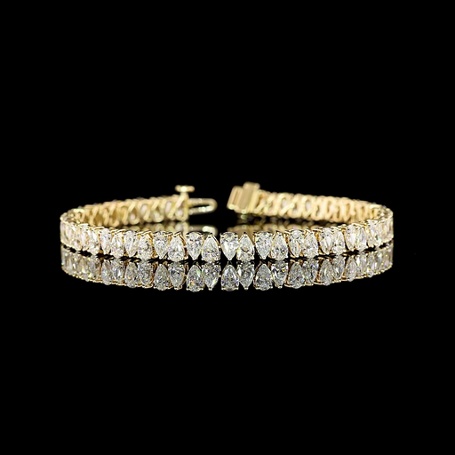 [BC14YTSPS1000PNS] 9.95 Cts 14k Yellow Gold Pear Shape Tennis Bracelet