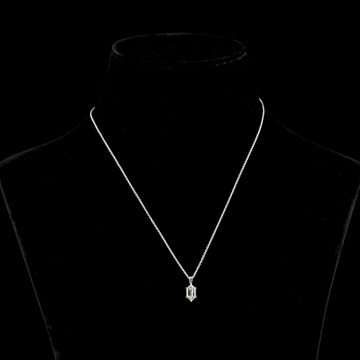 [PD14WSOSM100PNS] 1.06 Cts 14k White Gold Step Marquise Shape Solitaire Pendant