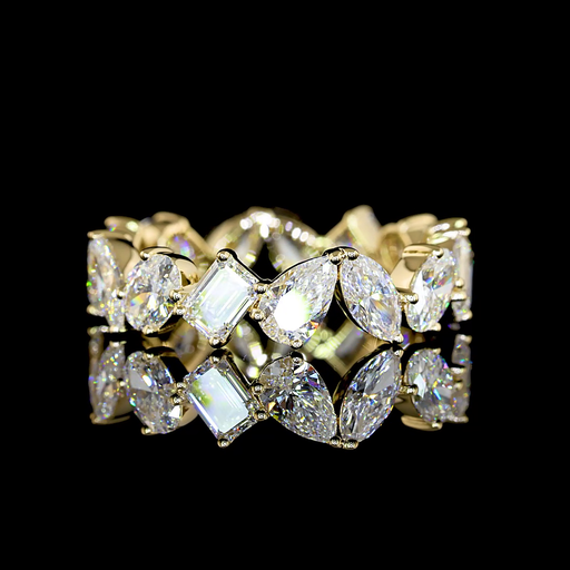 [EB14Y275PIN] 2.89 Cts 14k Yellow Gold Mix Shape Eternity Band Eternity Band