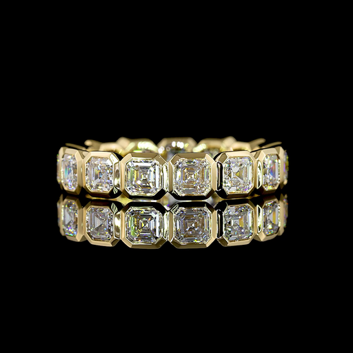 [EB14YAS250B] 2.43 Cts 14k Yellow Gold Asscher Shape Eternity Band Eternity Band