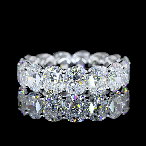 [EB14WBECU700PNS] 7.36 Cts 14k White Gold Cushion Brilliant Shape Eternity Band Eternity Band