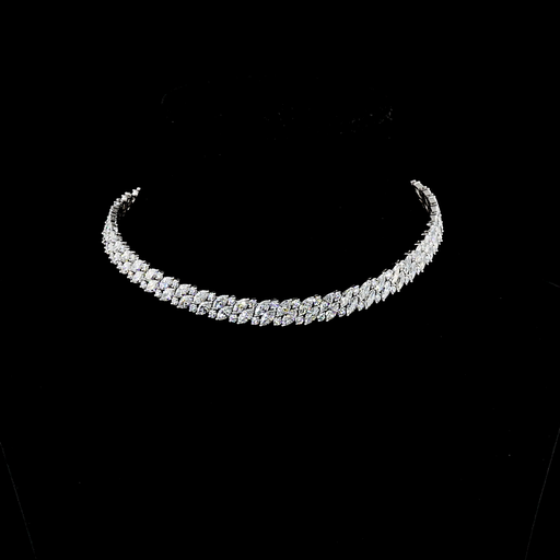 [NK14WTSMQ1550P] 37.85 Cts 14k White Gold Marquise Shape Tennis Necklace